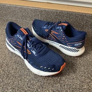 Brooks Mens Size 12.5M Glycerin GTS 20 Running Shoes Blue/Orange Lace Up Low Top